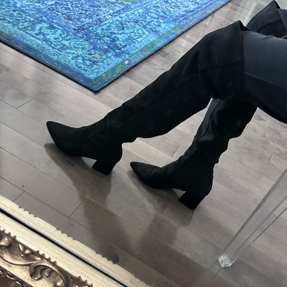 Steve Madden tall knee high boots low block heel pointy, material suede Bren 7,5 - Picture 2 of 9